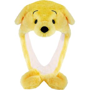 Pooh Bunny الأذن تتحرك القفزات القبعات الدافئة أفخم أرنب أغطية الشتاء اللطيف بوه دب القبعة القبعات الحزبية