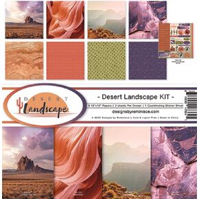 Reminisce Desert Landscape Scrapbook Collection Kit, White, 12x12 inches
