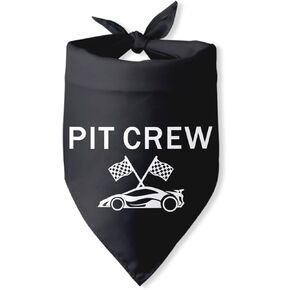 Pit Crew Pregnancy Announcement Dog Bandana Pet Dog Scarf Accessories for Dog Lover Checkered Flag Adjustable Dog Bandana Funny Birthday Decorations Photo Props for Large Medium Small Dog