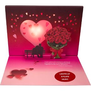 Pop Up Anniversary Card for Couple w/Lights & Music - Happy Anniversary Card for Wife & Girlfriend, Pop Up Card, Wedding Anniversary Card (Couple)