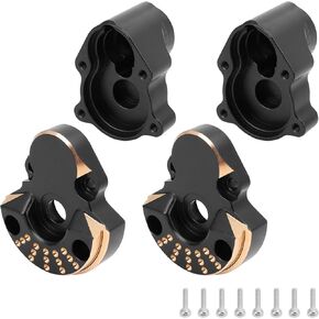 70g Black Gold Coating Brass Steering Knuckle and Rear Outer Portal Cover Housing Set for 1/18 RC Crawler Upgrades Parts for Redcat Ascent-18