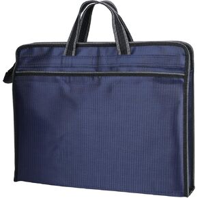 Zippered Document Bag with Handle Oxford Waterproof Portfolio Case Lightweight Business Briefcase Handbag A4 File Organizer