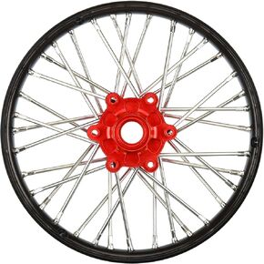 Pro-line Racing 1/4 Pro-Spec Aluminum V2 Bead Front Wheel Assembled Black/Red Promoto-MX PRO283600T2