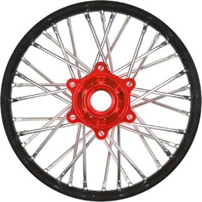 Pro-line Racing 1/4 Pro-Spec Aluminum V2 Bead Rear Wheel Assembled Black/Red Promoto-MX PRO283700T2