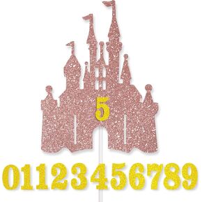 Princess Cake Topper, Castle Theme Birthday Party Decorations, Princess Castle Birthday Party Decor (rose gold)