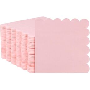 SOLUSTRE 150 Pcs Light Pink Napkins Scalloped Edges Napkins Disposable Paper Napkins For Wedding Baby Shower Birthday Party Supplies