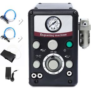 Lakimi Pneumatic Jewelry Engraver Machine - Pneumatic Hand Engraving Machines Dual-Head 400-8000 RPM for Jewelry and Metal Crafting G01