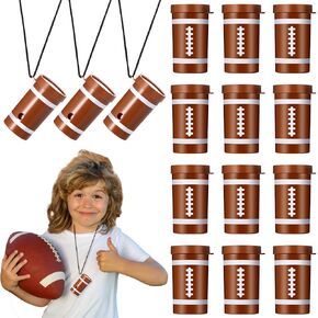 12 Pcs Football Mini Air Horn Noisemakers for Sporting Events Party Noise Makers Small Blow Horn Whistles Loud Noise Makers for Celebrations Party Goodie Bag Fillers