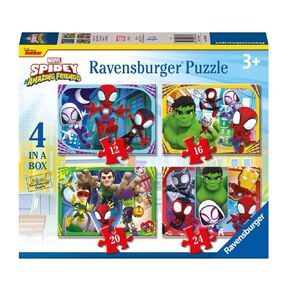 Ravensburger - Spidey and His Amazing Friends Marvel Puzzle Set, 4 Puzzles (12, 16, 20, 24 Pieces), Children's Puzzle for 3+ Years, 70x50cm