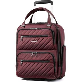LUGGEX Underseat Carry On Luggage with Wheels, Stylish Lightweight Under Seat Luggage, Soft Sided Personal Item Suitcase for Short Trip (Cream White, 16 Inch)
