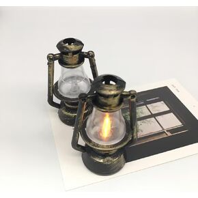 1pc Bronze Color Miniature Lamps for Dollhouse, Doll House Retro Oil Lantern Dollhouse Accessories Scene Ornaments Dollhouse Miniature Scene Model Hurricane Lantern Kerosene Lamp Furniture Decoration