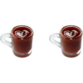 2 Pcs Miniature Coffee Cups Model Dollhouse Ornament Dollhouse Decoration Mini Decor Doll House Accessories Random Color Miniature Dollhouse Accessories