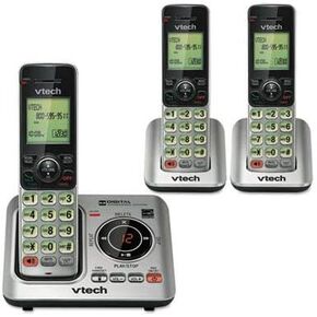 VTech CS6629-3 Cordless Digital Answering System, Base and 2 Additional Handsets,Telephone line cord, telephone power adapter, battery compartment cover, battery, wall mount bracket