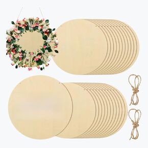 SHUESS 25PCS Wood Circles for Crafts 12 Inch Wood Rounds for Crafts, Unfinished Wooden Signs Wood Blanks Round Wooden Discs for DIY Christmas Home Decor Painting Door Hanger Design