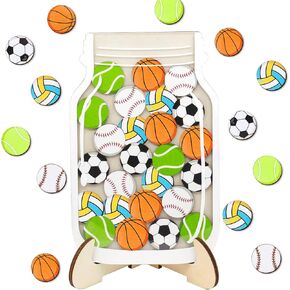 Magnetic Reward Jar, Incentive Jar with Colorful Sport Balls, Behavior Management School Tools, Ideal for Classroom Reward System, Home Chore Chart, Positive Behavior Training