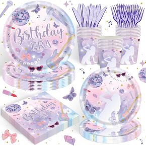 120PCS In My Birthday Era Party Supplies Music fans themed Party Tableware In My Birthday Era Music Birthday Party Decorations Girl Fans Friendship Plates and Napkins
