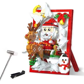Christmas Mini Building Block 3D Photo Frame Building Block, 1704 PCS Christmas Building Toys, for Boys & Girls (Not Compatible with Lego)