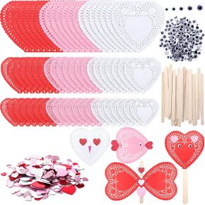 1500 PCS عيد الحب الحرف اليدوية مع 300 من القلب من القلب 600 ملصقات القلب الرغوية مع تذبذب العيون الآيس كريم لعيد عيد الحب ديكور ديكور الفصول الدراسية أنشطة المنزل لوازم اللوازم in Kuwait