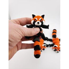 Articulated Red Panda - 3D Printed Flexible Fidget Toy | Stress & Anxiety Relief | Desk & Home Decor | Optional Trash Can or Dumpster (Red Panda Only)