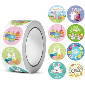 500 Pcs Easter Stickers 1.5 Inch Bunny Stickers Cute Egg Stickers for Kids Happy Easter Sticker for Easter Party Supplies, Gift Decorations