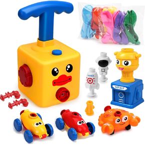Balloon Launcher Car Toy Set,Balloon Powered Car for Kids Boys Girls 3+ and Classroom,Party Supplies Balloon Pump,Balloon Power Car (Duck)