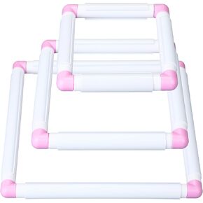 Janinka Embroidery Hoop 3 Pcs Cross Stitch Hoops and Frames White Rectangular Cross Stitch Embroidery Snap Frame DIY Sewing Tool for Quilting Silk-Painting 6 x 6, 8 x 8, 11 x 11 in(White)