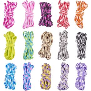 Craftdady 30 m Polyester Cord Ropes 15 Colors 4 mm Sturdy Clothes Line for Tie Pull Swing Climb Knot Bracelet Jewelry Keychain Making