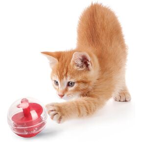 Cat Treat Dispenser Toy, Meal Dispensing Ball Toy, Interactive Cat Ball for Food or Treats Cat, Cat Puzzle Feeder for Food or Treats Cat, Cat Toy Ball for Small or Large Cats