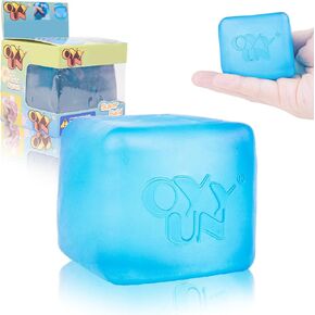 Stress Cube Squishy Stress Balls for Adults Kids Sensory Fidget Toy for Your Best Mellow and Chill -Ice Cubes-Square Shape with Filling (Blue Cube)