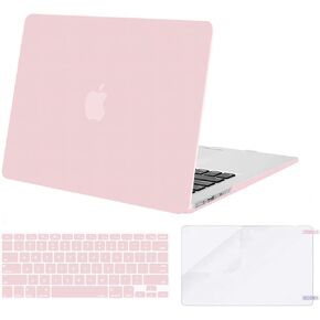 MOSISO Plastic Hard Shell Case & Keyboard Cover Skin & Screen Protector Only Compatible with MacBook Air 11 inch (Models: A1370 & A1465), Rose Quartz