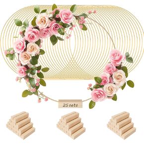 OCTAVIA 12 Inch Metal Floral Hoop Centerpiece with Stand, Metal Hoops for Crafts, Hoop Centerpiece with Stand Round Centerpiece for Tables, arcos para centros de mesa Metal Floral Hoop (25)