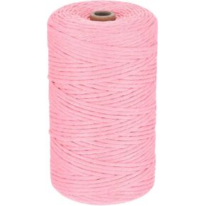 1/8 Inch 656 Feet Macrame Cord, Cotton Cord Rope String Single Strands Twisted Braided Thick Macrame Cord [for Crafts Wall Plant Hangers] - Dark Green