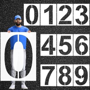 32 Inch Large Number Stencils Set 0-9 Address Number Stencil Pavement Stencils Templates Reusable Number Kit for Address Parking Lot Spray Equipment Spray Painting