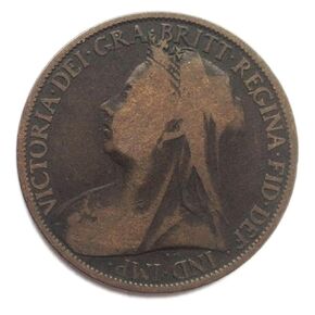1895-1901 British Queen Victoria 1 Penny. The Queen Of British Empire Was The Most Powerful Monarch and Woman In History. Penny Circulated/Worn Condition Graded By Seller