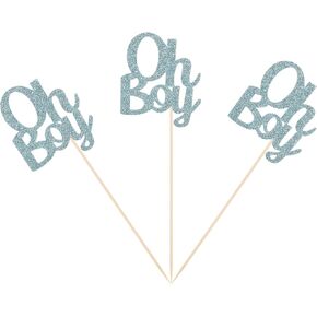 OH BOY CONTERSES TOSTS Blue Glitter Table Toppers for Baby Boy Birdy Birth