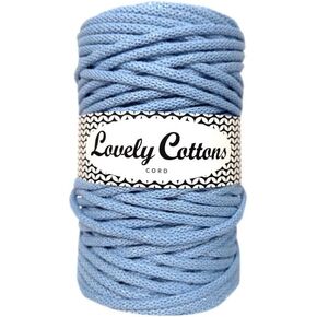 Premium 5mm Braided Macrame and Crochet Cotton Cord, Weaving Rope 108yds 324 Feet 100 Meters (Glitter Baby Blue)