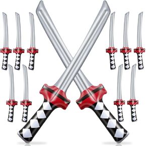 12 Pcs Inflatable Ninja Samurai Sword, Inflated Katana Sword Toy, Blow Up Ninja Swords for Party Favors Cosplay Samurai Theme Party