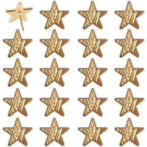 20 PCS GOLD STAR ZINC ALPOY PUSH PIN متعدد الوظائف الزخرفية THUMBTACK مذكرات صور ورق ثابت لملاحظة خريطة لوحة Cork Pins Office Office (Star)