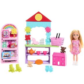 Barbie Chelsea You Can Be Toy Shop, Blonde Doll Professions with Playset, +20 Accessories, +3 Years (Mattel HNY59)