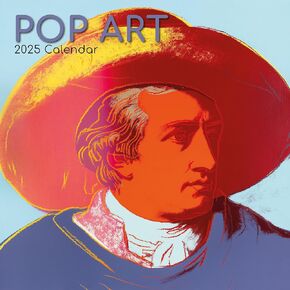 2025 Square Wall Calendar - Pop Art 12 x 12 Inch Monthly View, 16-Month, Art Theme, Includes 180 Reminder Stickers