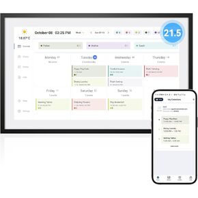 Calendar,Digital Calendar,21.5 inch Large Digital Calendar FHD Resolution 1920 * 1080,Smart Touchscreen Interactive Display for Family Schedules - Wall Mount Included-32G&5G