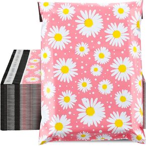 Qilery 200 pcs deisy design poly pailers 10 x13 inch select self poly mailer Envelope deisy design حقائب الشحن للملابس مقاوم للماء أكياس التعبئة البريدية للأعمال التجارية الصغيرة in Kuwait