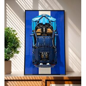 عرض Wallboard Wallboard لـ Lego Technic Bugatti Chiron Race 42083 ، متوافق مع Lego Bugatti Technic ، أفكار هدايا لعشاق جدار سيارة LEGO ، 17.7 × 29.5 بوصة ، عرض فقط الحائط فقط