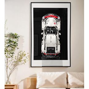 ICUANUTY DISPLAY MOUNT MOUNT FOR LEGO Technic Porsche 911 RSR RACE CAR 42096 ، لوحة عرض جدار إطار معدني فريدة من نوعها لجدار LEGO للسيارة - هدايا مثالية لعشاق LEGO ، الحجم: 29.5x17.7 في