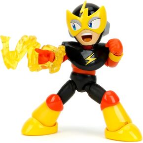 Jada Toys Mega Man 4" Elec Man - 1:12 Scale Action Figure, Wave 2 – Over 15 Points of Articulation, Alternate Hands & Head, Lightning Bolt Accessory
