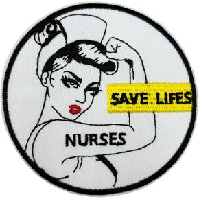 3.5" Nurse Save Lives Embroidered Iron On Patch