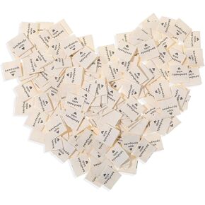 200 Pcs Sewing Labels for Handmade Items Handmade Love Labels Embossed Tags Sew on Clothing Personalized Custom Tags for DIY Crafts Art Knitting Crocheting Woven Quilt Hats Purses Garment
