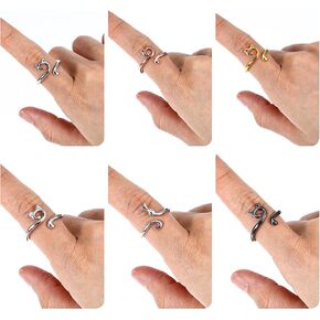 Sibba 6 PCS Crochet Yarn Ring Adjustable Knitting Tension Loop Rings for Fingers Braided Faster Metal Cat Guide Holder Crocheting Accessories for Crocheters DIY Craft Accessories Thanksgiving Presents in Kuwait