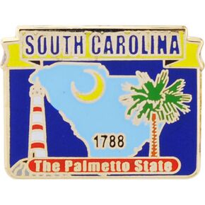 South Carolina State Shaped Map Lapel Metal Pin