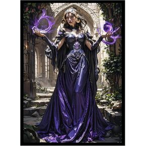 100 MTG Card Sleeves with 100 Inner Sleeves, Textured Back Art Sleeves, Black Border & Black Inside, Fit Standard Size Cards - Liliana